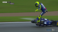 MotoGP: FOTO. L'high side di Valentino Rossi sul bagnato a Valencia