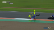 MotoGP: FOTO. L'high side di Valentino Rossi sul bagnato a Valencia