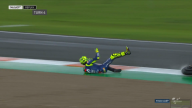 MotoGP: FOTO. L'high side di Valentino Rossi sul bagnato a Valencia