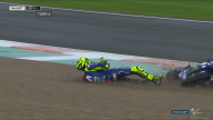 MotoGP: FOTO. L'high side di Valentino Rossi sul bagnato a Valencia