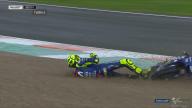 MotoGP: FOTO. L'high side di Valentino Rossi sul bagnato a Valencia