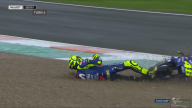 MotoGP: FOTO. L'high side di Valentino Rossi sul bagnato a Valencia