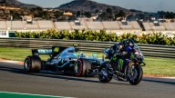 MotoGP: GALLERY. Tutte le foto di Rossi sulla Mercedes e Hamilton sulla Yamaha