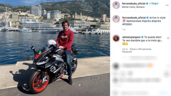 Auto - News: Fernando Alonso in Aprilia a Montecarlo: una RS660 per lo spagnolo
