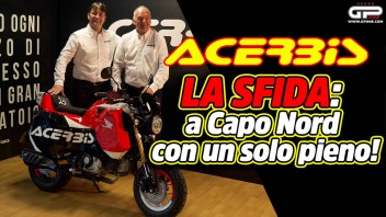 Moto - News: Acerbis punta al Guinnes: da Albino a Capo Nord con un Monkey col... pieno