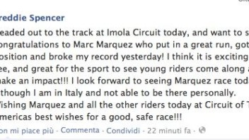 Moto - News: Spencer si congratula con Marquez