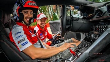 Dovi and Stoner on track together ... with a Lamborghini!