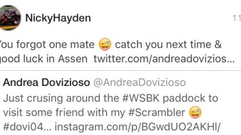 Hayden joke ironically with Dovizioso on twitter