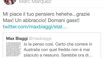 Biaggi tweets, Marquez thanks him