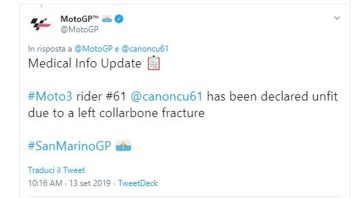 Moto3: Clavicola fratturata per Oncu, weekend di Misano già finito