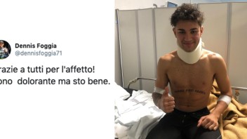 Moto3: Foggia rassicura dall'ospedale: "Sono dolorante, ma sto bene!"