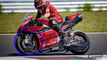 MotoGP: TEST MISANO- Il diavolo rosso è nei dettagli: Ducati copre la forcella