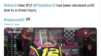 Moto3: Salac non correrà il GP di Valencia dopo la caduta nelle FP1