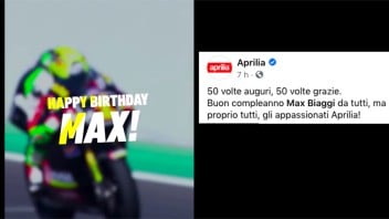 MotoGP: 50 times happy birthday Max Biaggi: Aprilia's best wishes to the champion