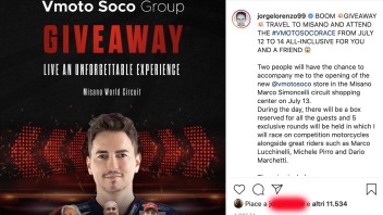 MotoGP: Giveaway Travel with Lorenzo with Lucchinelli, Pirro e Marchetti at Misano 
