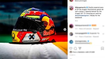 MotoGP: Casco speciale per Jorge Martìn ad Aragon: livrea dedicata alla Spagna