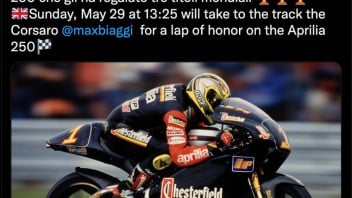 MotoGP: Domenica giro d'onore al Mugello per Max Biaggi sull'Aprilia 250