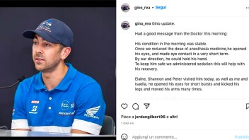 SBK: UPDATE on Gino Rea: he woke up from coma, reacts to stimuli