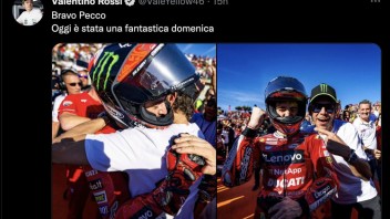 MotoGP: Rossi, Lorenzo, Stoner, Fogarty and Checa, the champions celebrate Bagnaia