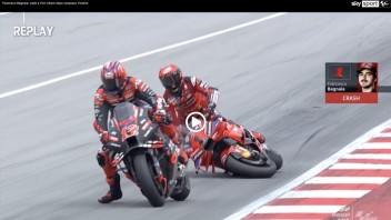 MotoGP: VIDEO - Bagnaia cade a Barcellona e se la prende con Vinales