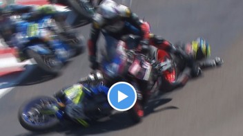 MotoAmerica: Avery Dreher rode over Treston Morrison in the Corkscrew: rider unharmed!