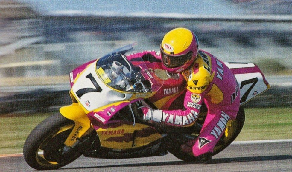 Eddie Lawson in azione alla 200 Miglia di Daytona