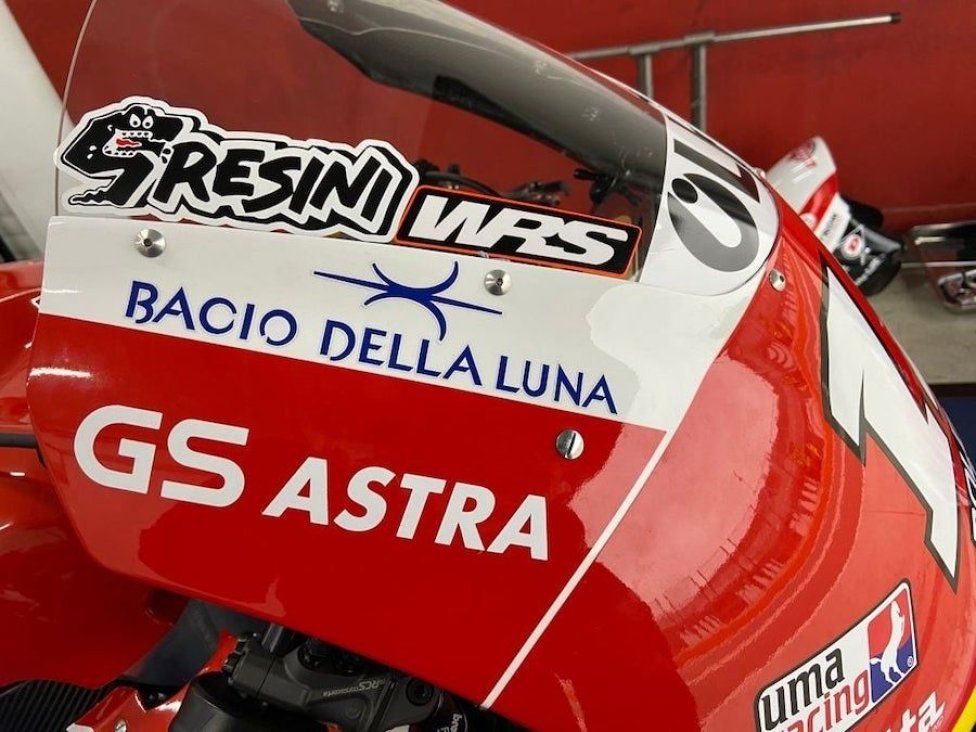 Moto2: Il team Gresini subito in pista con un adesivo dedicato a Fausto