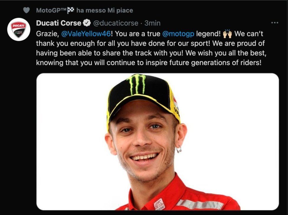 : Amici e rivali: l'omaggio sui social a Valentino Rossi