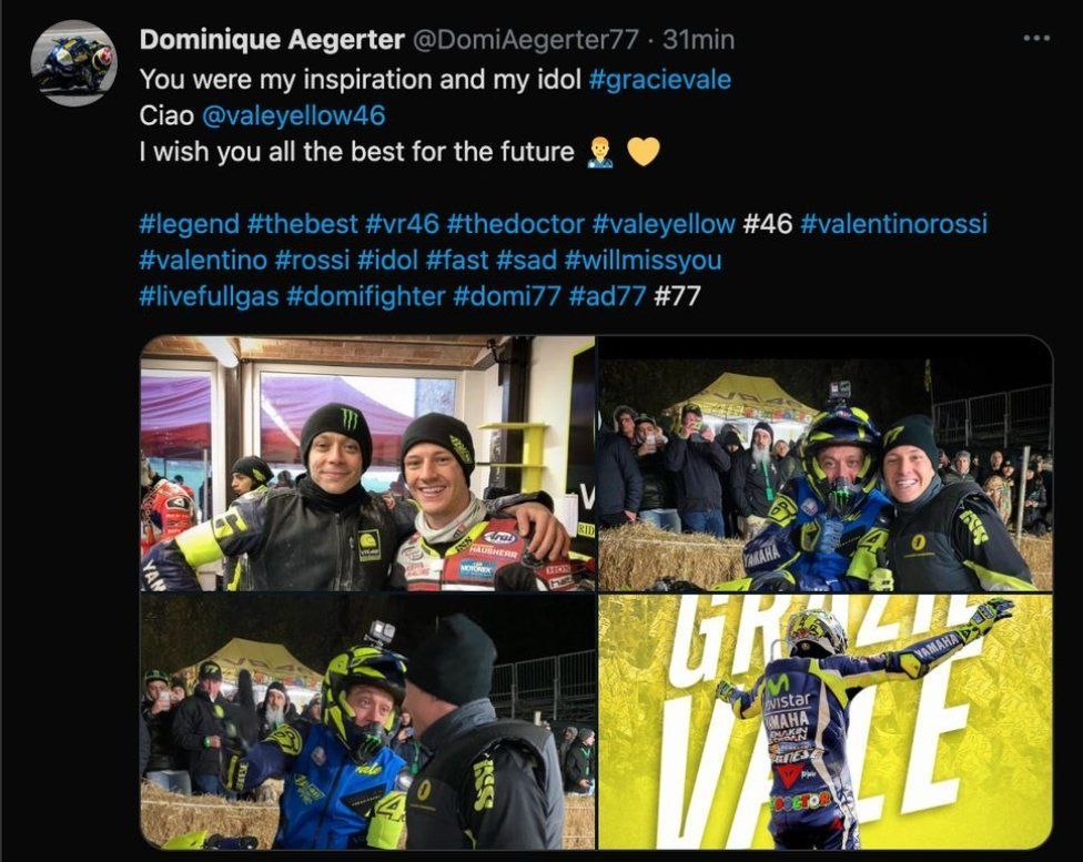 : Amici e rivali: l'omaggio sui social a Valentino Rossi