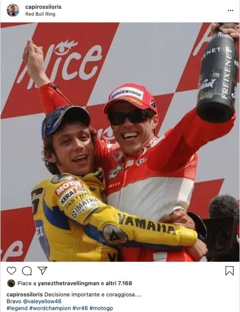 : Amici e rivali: l'omaggio sui social a Valentino Rossi