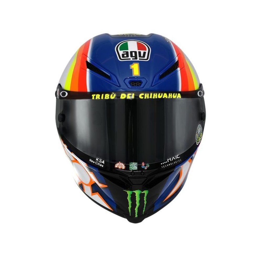 MotoGP: Valentino si fa in 9: i piloti dell’Academy a Valencia con i caschi di Rossi