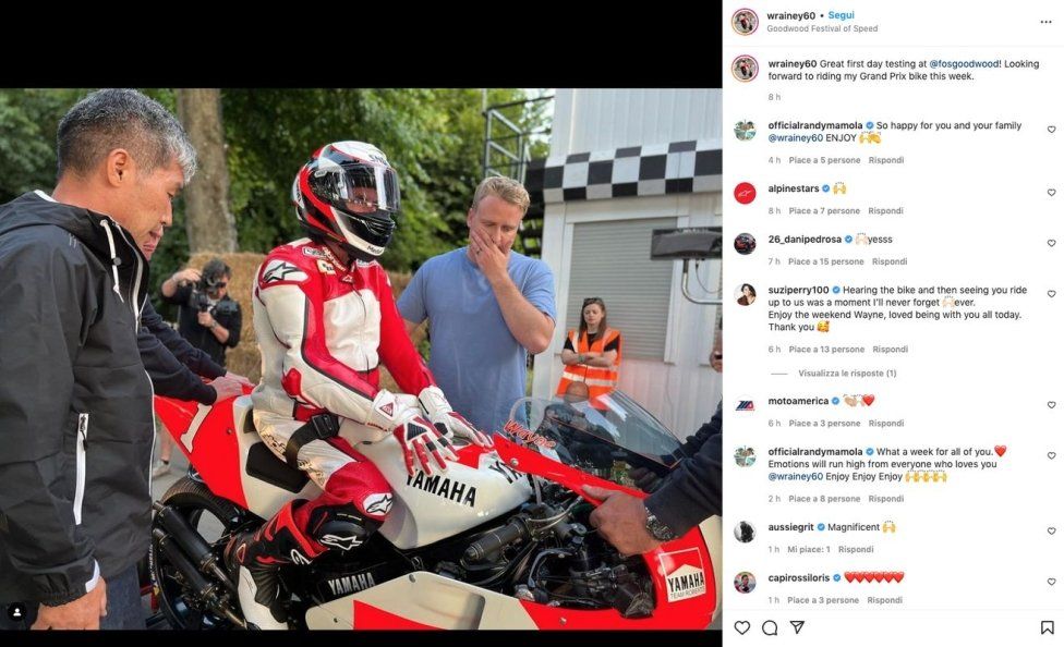 MotoGP: VIDEO - Primo test di Wayne Rainey in sella alla Yamaha 500 a Goodwood