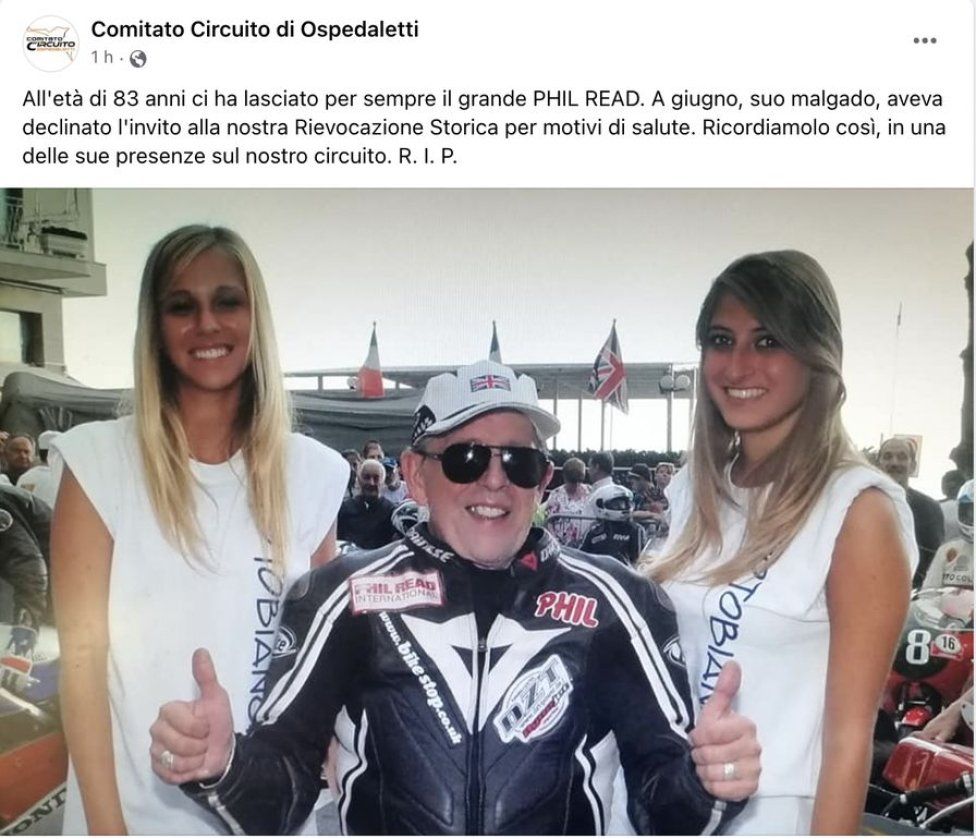 MotoGP: Il mondo del motociclismo rende l'ultimo omaggio a Phil Read
