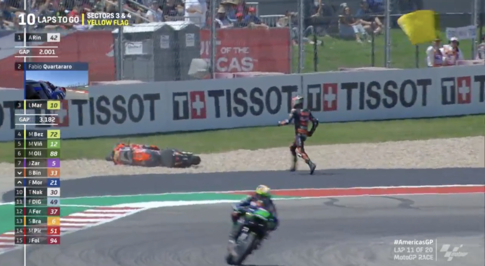 MotoGP: Rins non fa rimpiangere Marquez e domina ad Austin, Marini 2°, disastro Bagnaia