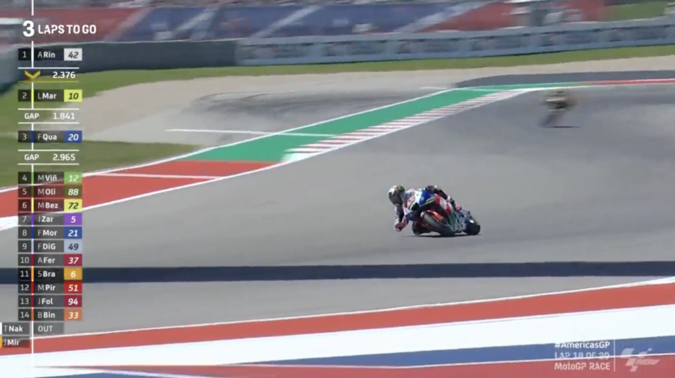 MotoGP: Rins non fa rimpiangere Marquez e domina ad Austin, Marini 2°, disastro Bagnaia