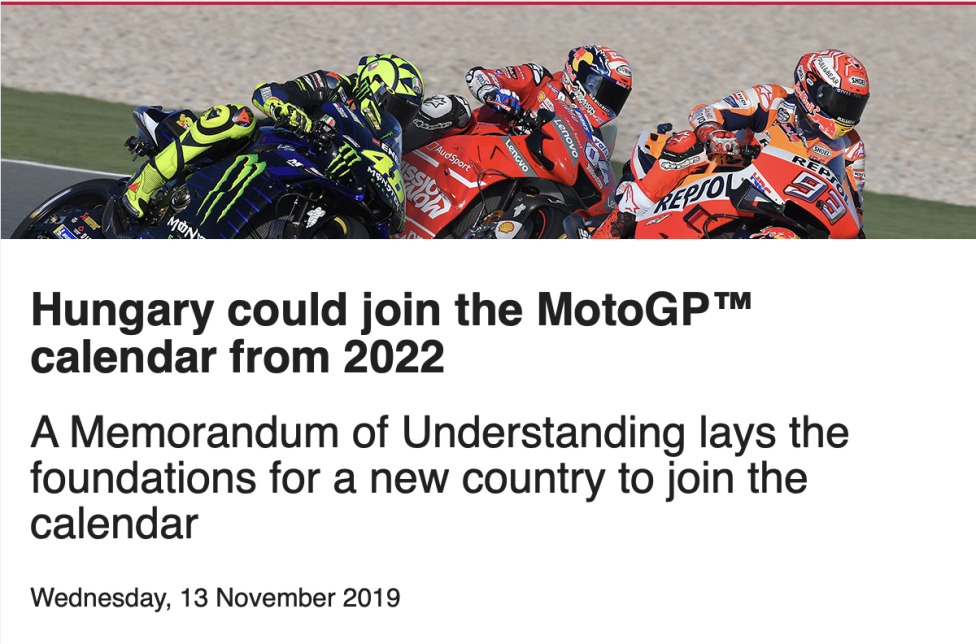 MotoGP: L'Ungheria torna nel calendario MotoGP nel 2025 con il Balaton Park. Dicono