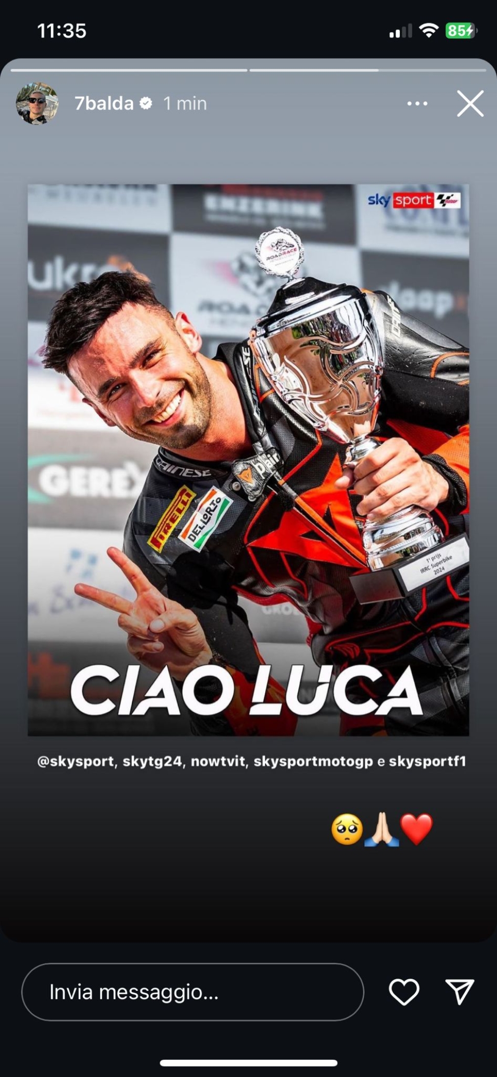 MotoE: The two-wheel world huddles on social to say goodbye to Luca Salvadori