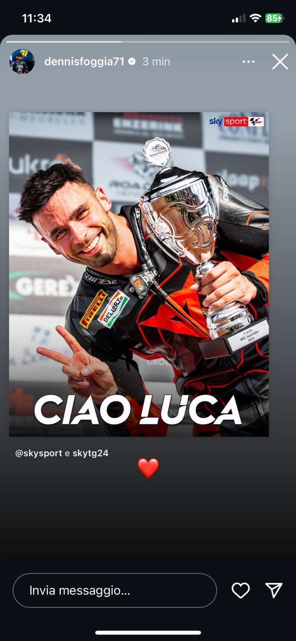 MotoE: The two-wheel world huddles on social to say goodbye to Luca Salvadori