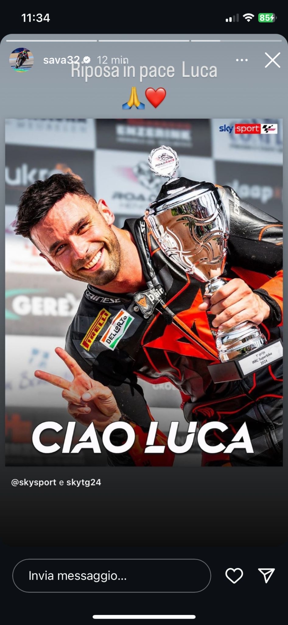 MotoE: The two-wheel world huddles on social to say goodbye to Luca Salvadori