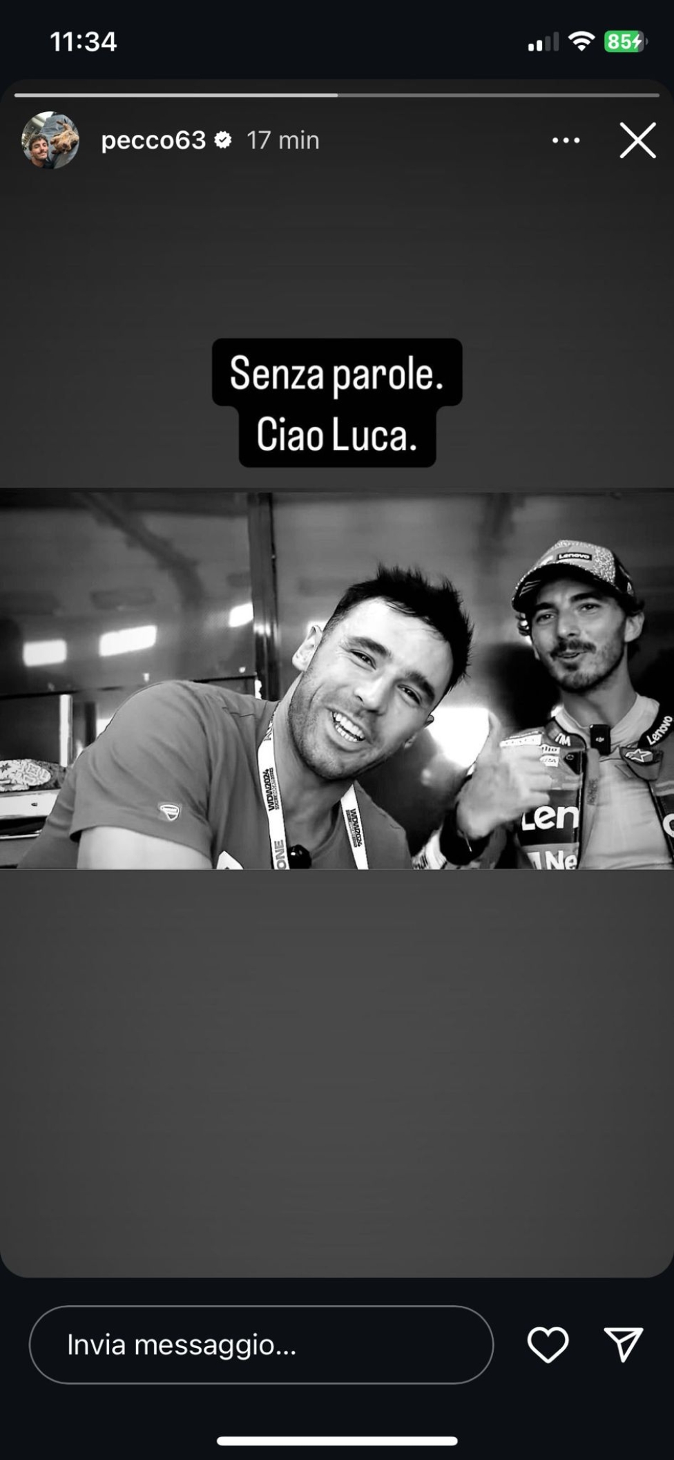 MotoE: The two-wheel world huddles on social to say goodbye to Luca Salvadori