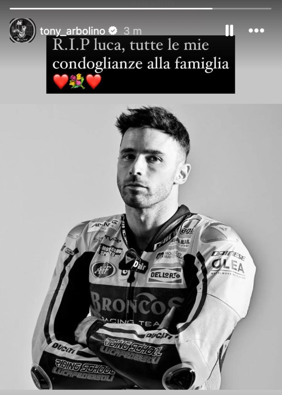 MotoE: Il mondo delle due ruote si stringe sui social per salutare Luca Salvadori