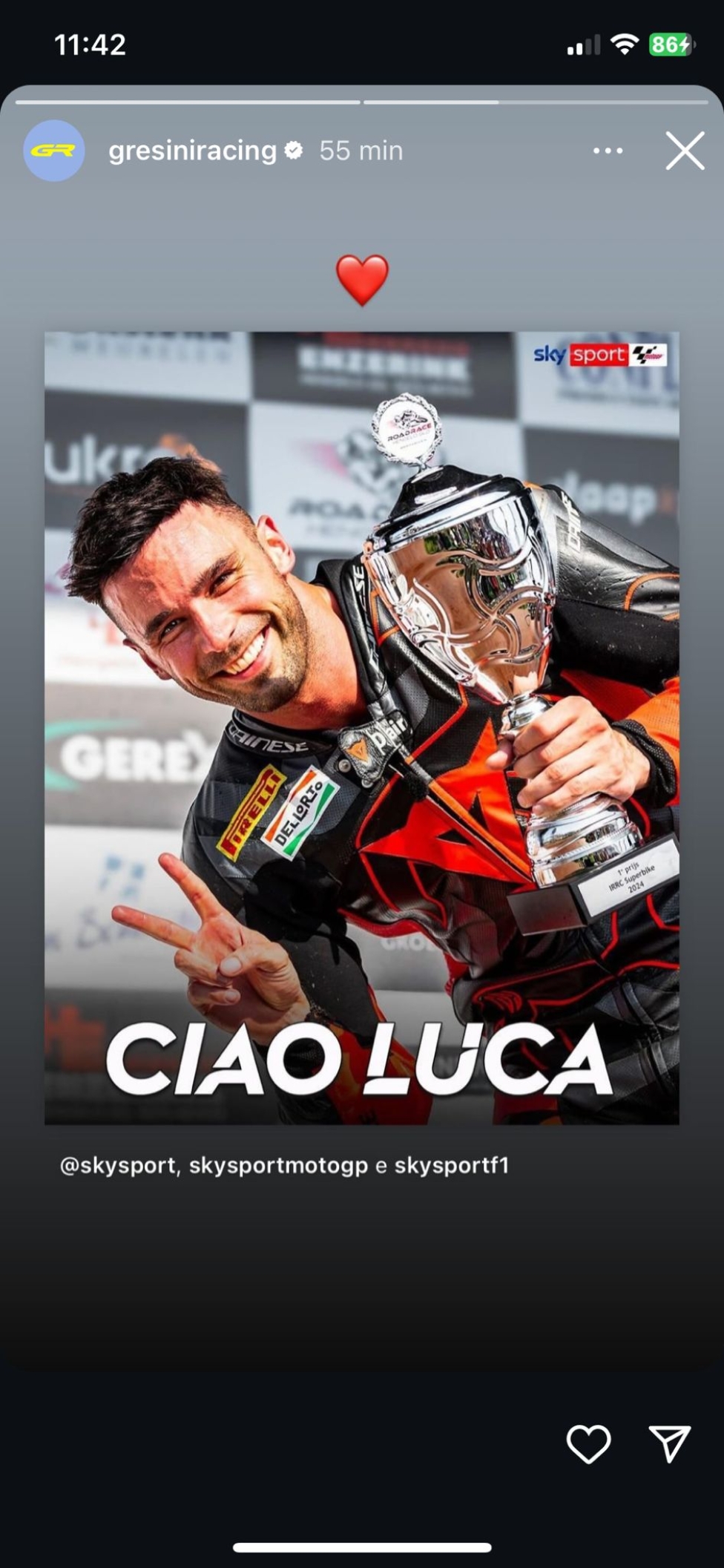 MotoE: Il mondo delle due ruote si stringe sui social per salutare Luca Salvadori