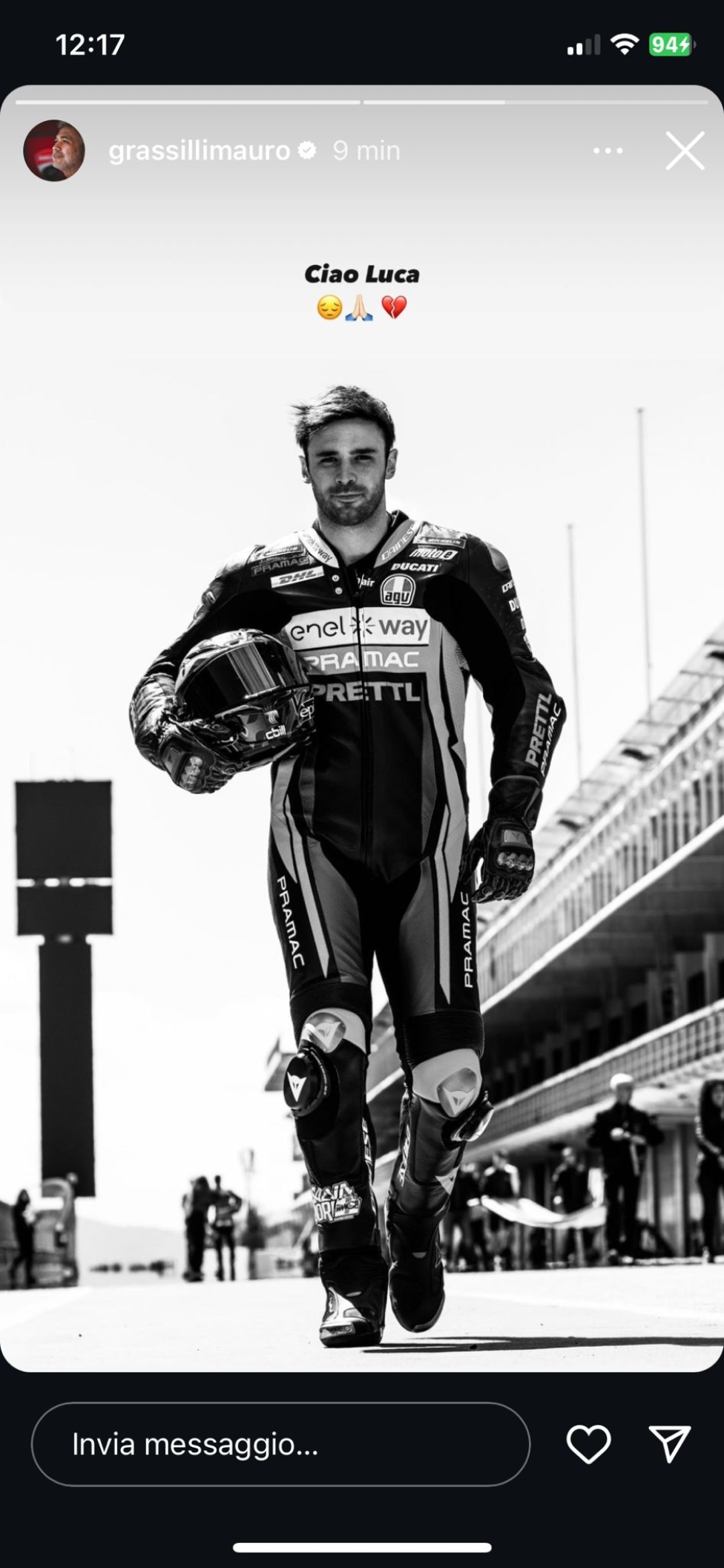 News: Da Bagnaia a Quartararo: il motociclismo saluta Luca Salvadori