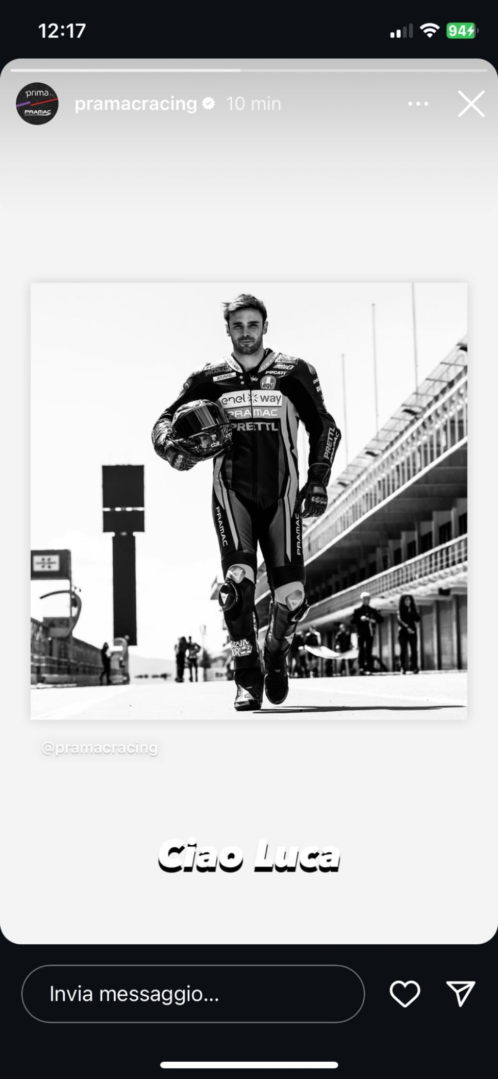 News: Da Bagnaia a Quartararo: il motociclismo saluta Luca Salvadori