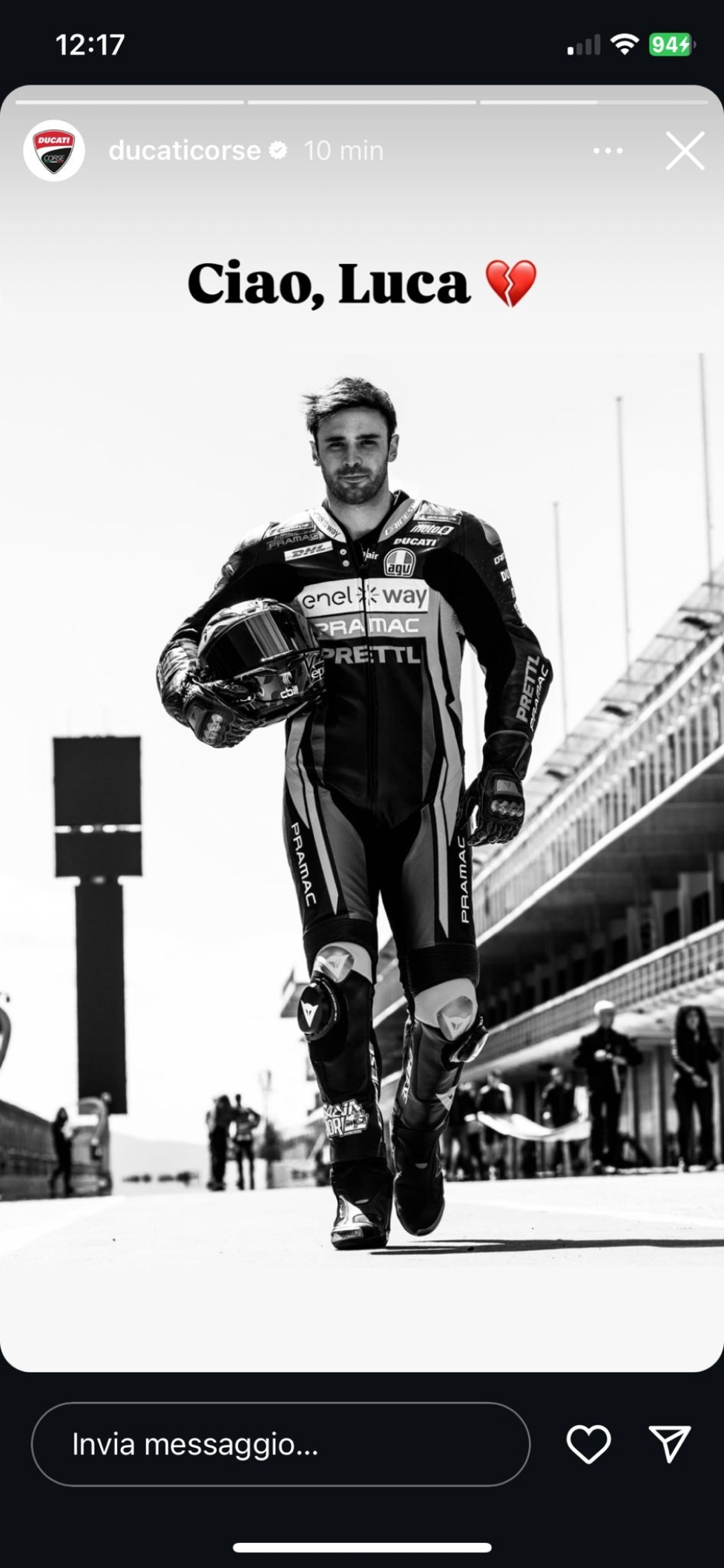 News: Da Bagnaia a Quartararo: il motociclismo saluta Luca Salvadori
