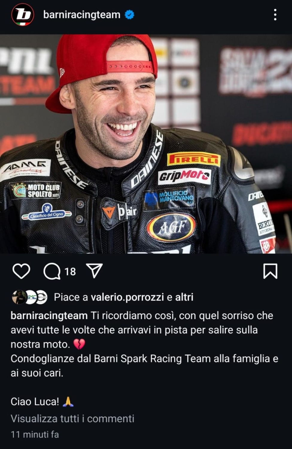 MotoGP: Da Bagnaia a Quartararo: il motociclismo saluta Luca Salvadori