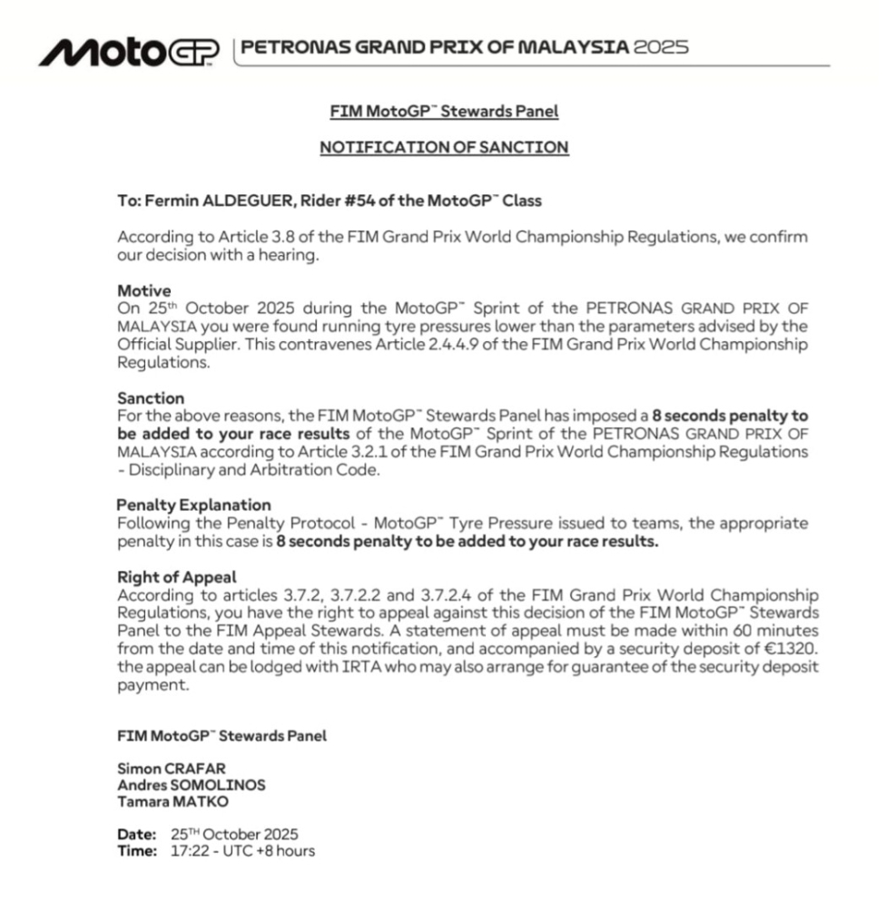 MotoGP: Aldeguer perde il podio per la pressione delle gomme ma rimane Rookie of the Year