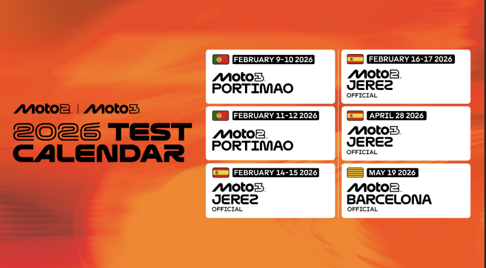 News: 2026 testing calendar confirmed