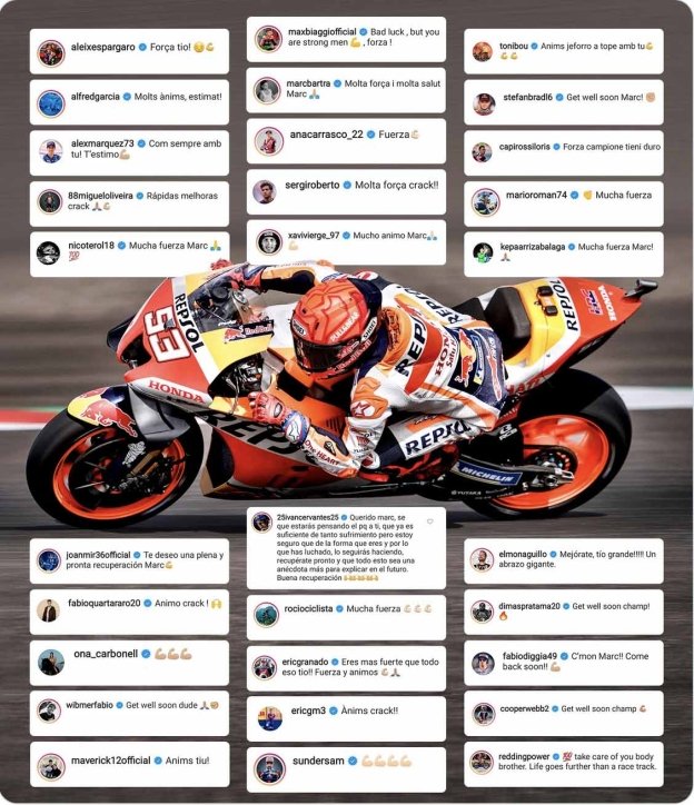 MotoGP: Tantissimi auguri per Marquez e anche Biaggi e Capirossi lo incitano