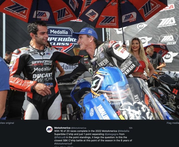 MotoAmerica: La lotta fra Petrucci e Gagne apre al dibattito: Petrux resterà in USA nel 2023?